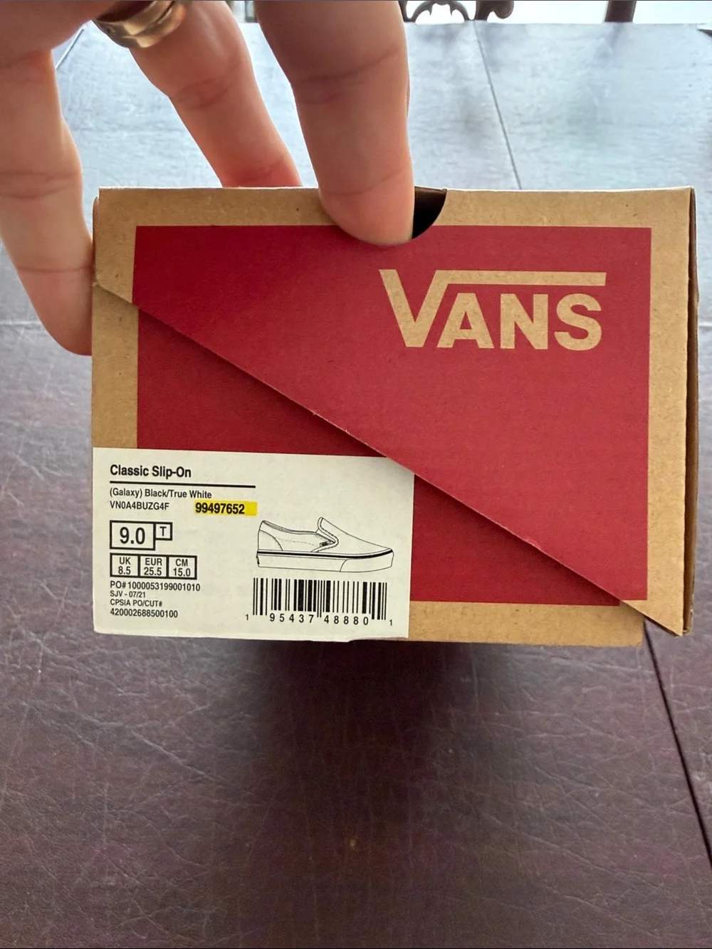 Vans Kids Slip-On Sneakers in Blue and Purple Galaxy Print Toddler Size 9